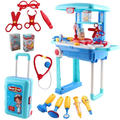 2-in-1 Doctor Nurse Medical Trolley Play Set for Kids
