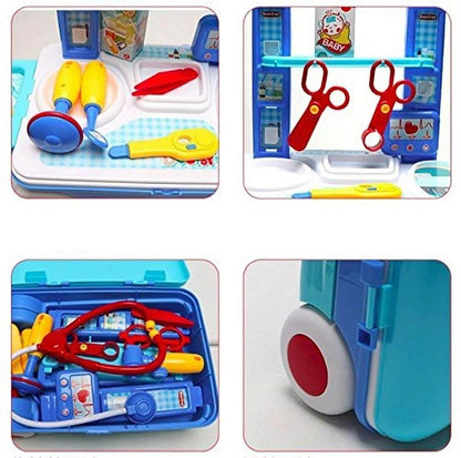 2-in-1 Doctor Nurse Medical Trolley Play Set for Kids