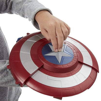 Marvel Avengers Captain America Darts Shooter Shield Launcher Manual Reload Toys For Boys - Blue