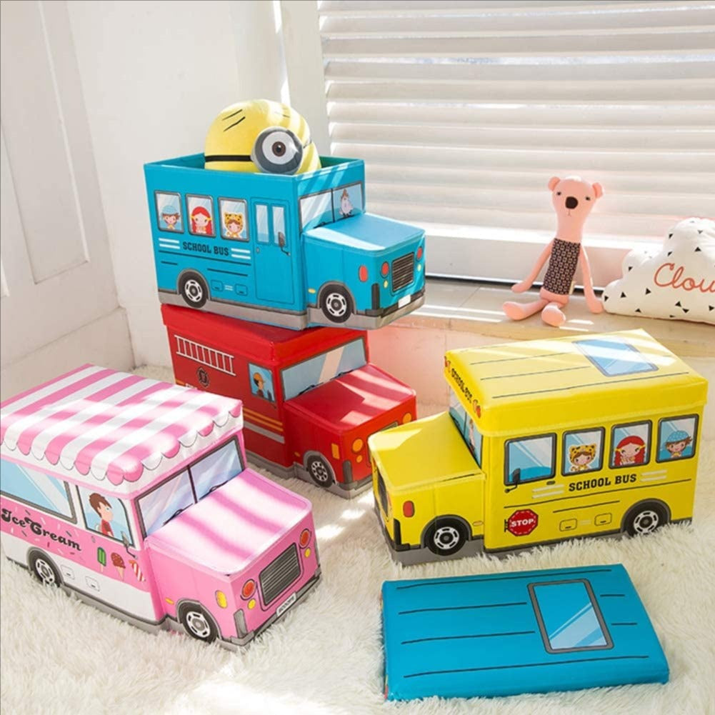 Bus Shaped Foldable Storage and Toy Box/Stool – Spothunt