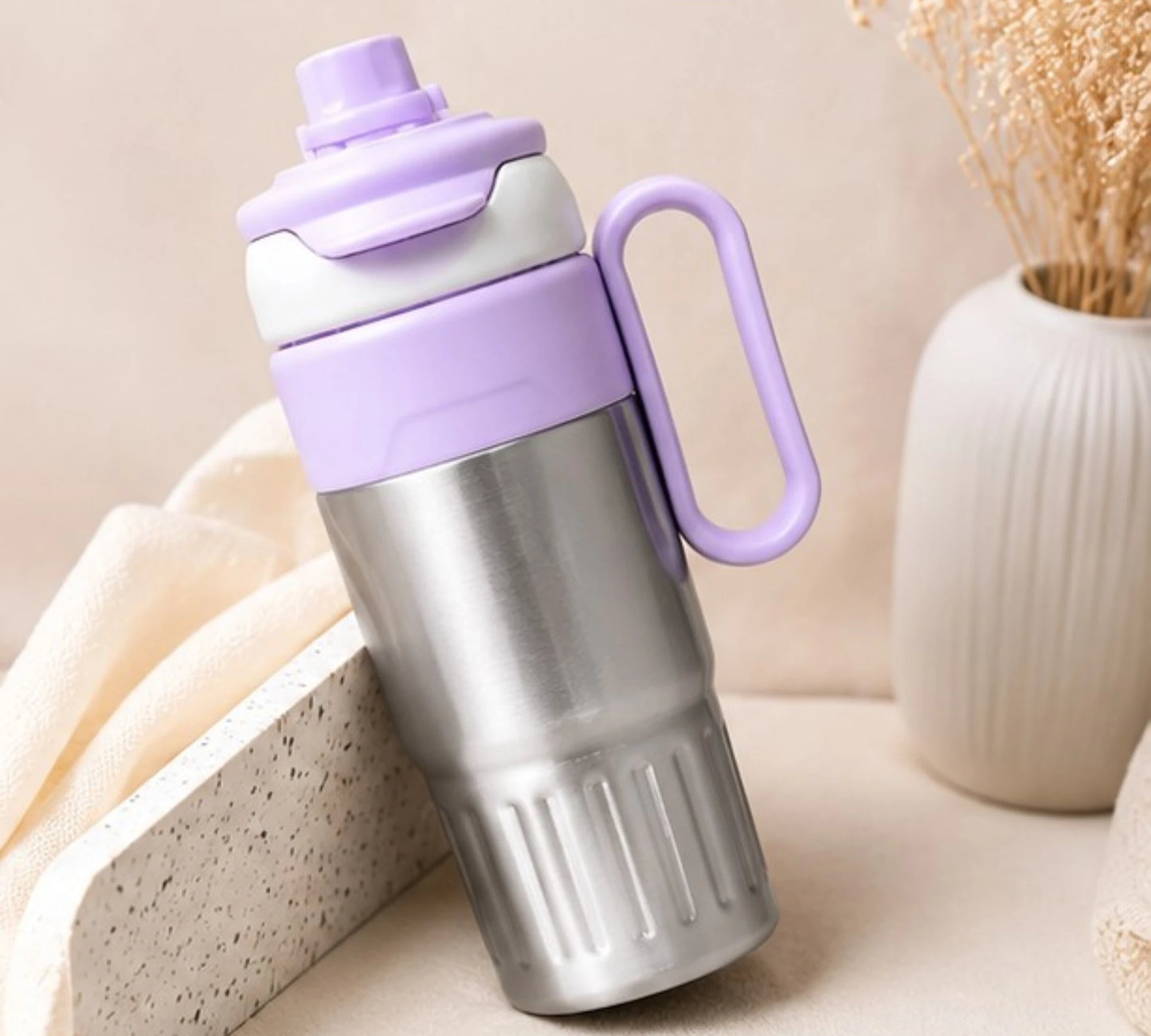 Lavender Insulated Tumbler with Handle