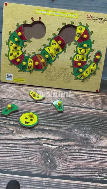 Alphabet caterpillar knob