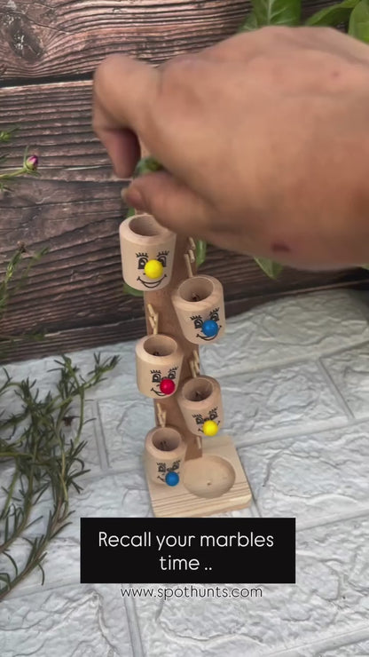 Peng Pai toy Wooden Marble Slider Toy ,Smiling Cartoon Themed Best Family Game Adults | STEM Early Educational Toys | Kids 3 + Years