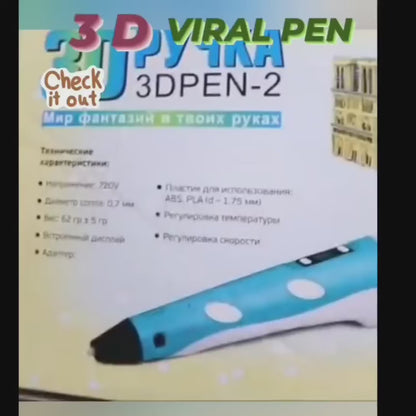 3D Pen Professional | 3D Printing Drawing Pen | 3D Pen for Kids | 3D Pen Set with PLA Filament Included - Ready to Create(Random Color)