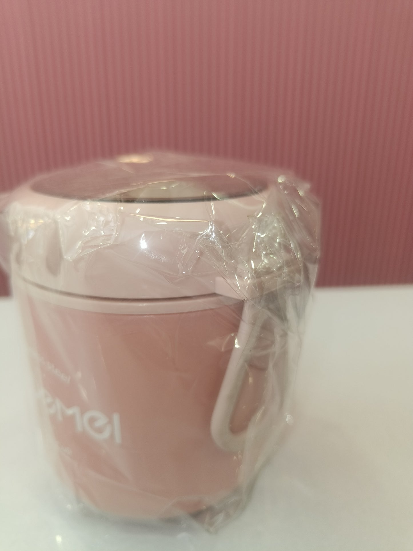 Pink Floral Print Insulated Lunch Box with Gift Tag - "Simple Joys, Warm Hearts" Stackable Tiffin Box