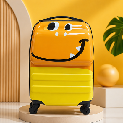 Kids Cartoon Hard Shell Trolley Suitcase with 360° Spinner Wheels | Lightweight Travel Luggage for Children