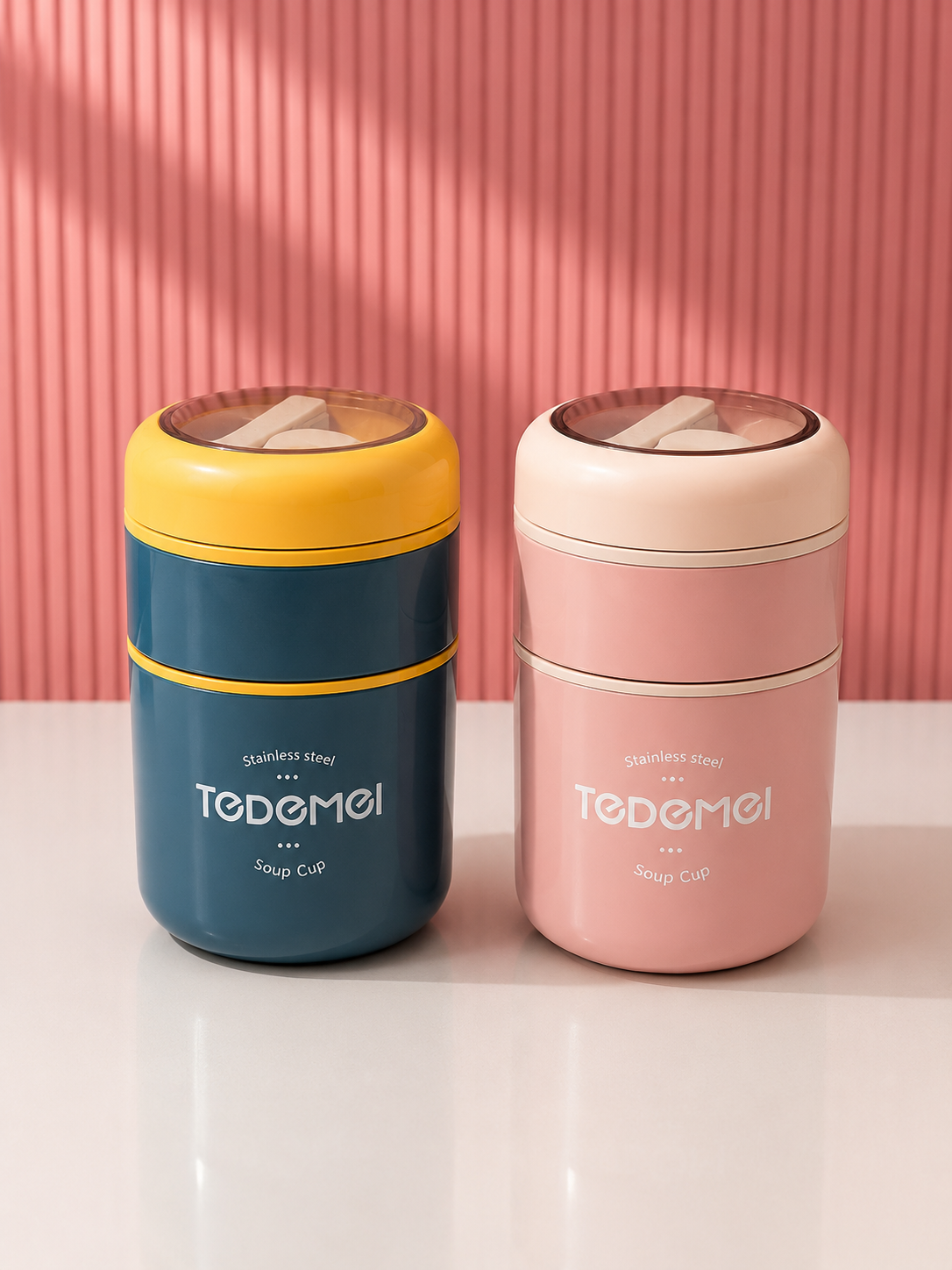 Tedmei lunch box 2 compartment | Stackable Insulated Tiffin with Handle