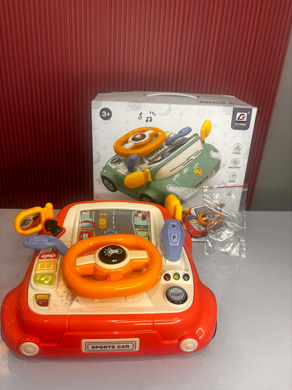 Kids Sports Car Driving Toy - Interactive Steering Wheel Simulator with Lights, Music & Sound Effects for Toddlers