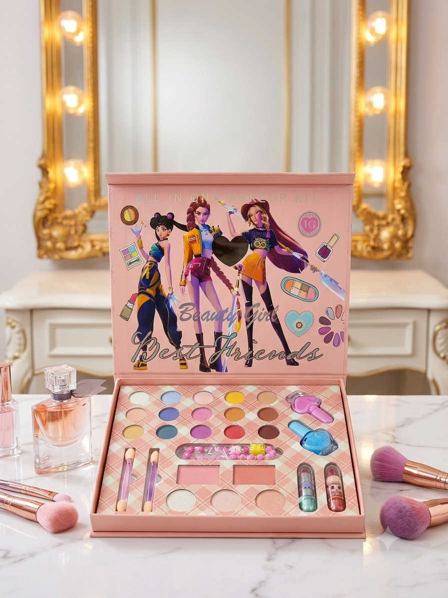 Kids Beauty Makeup Kit for Girls – All-in-One Pretend Play Cosmetic Set with Makeup Accessories | Best Birthday Gift, Return Gift & Princess Beauty Toy