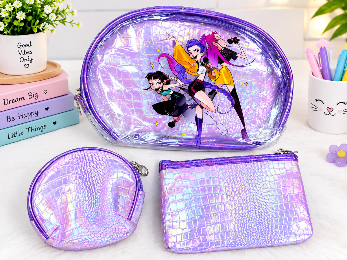 Trendy Holographic Bag for Girls & Kids | Stylish Multi-Purpose Bag