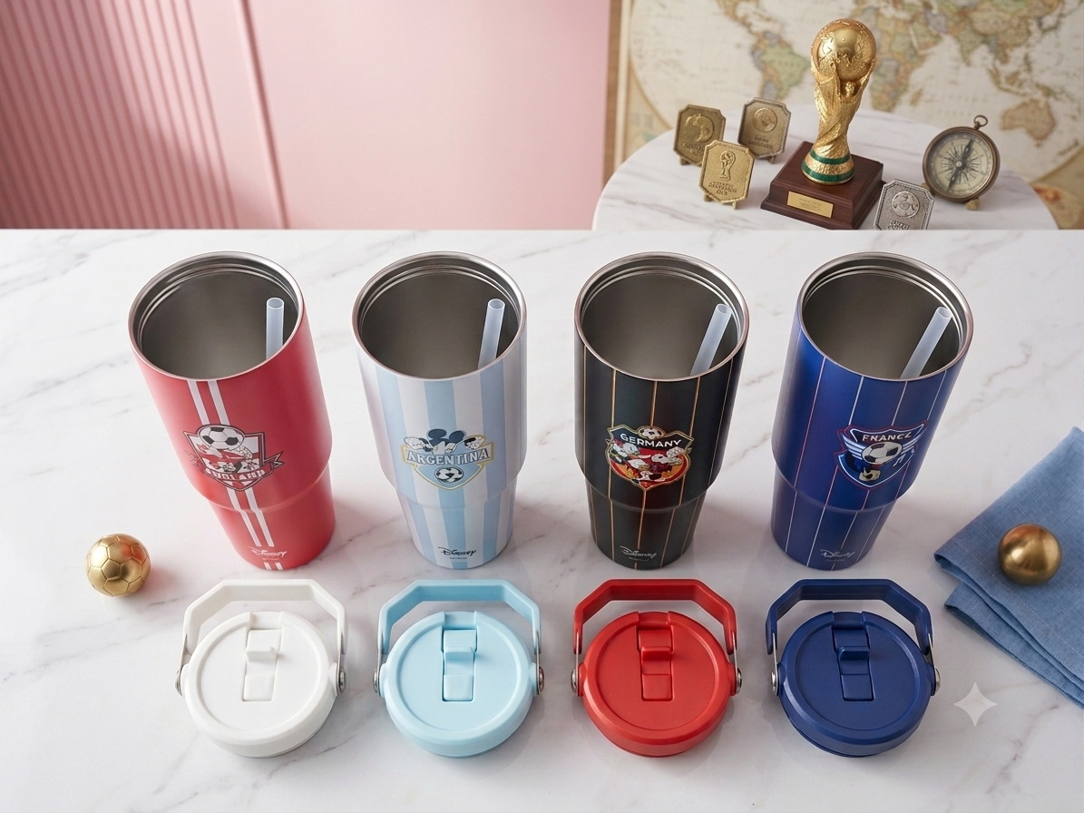 Football Team Stainless Steel Insulated Tumbler with Handle & Straw |