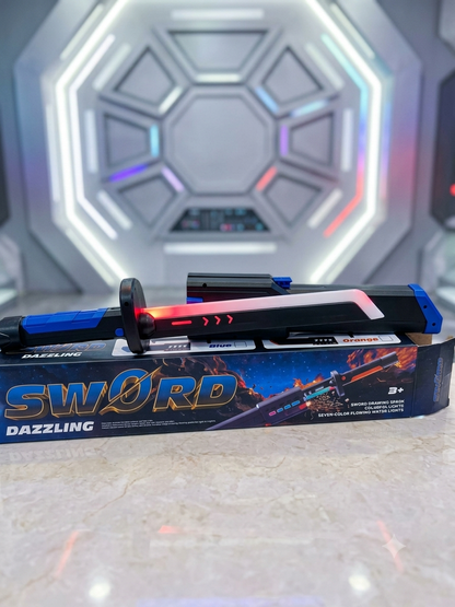 Rechargeable LED Dazzling Sword Toy for Kids – Retractable Light-Up Sword with 7-Color LED Lights & Cool Sound Effects