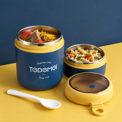 Tedmei lunch box 2 compartment | Stackable Insulated Tiffin with Handle