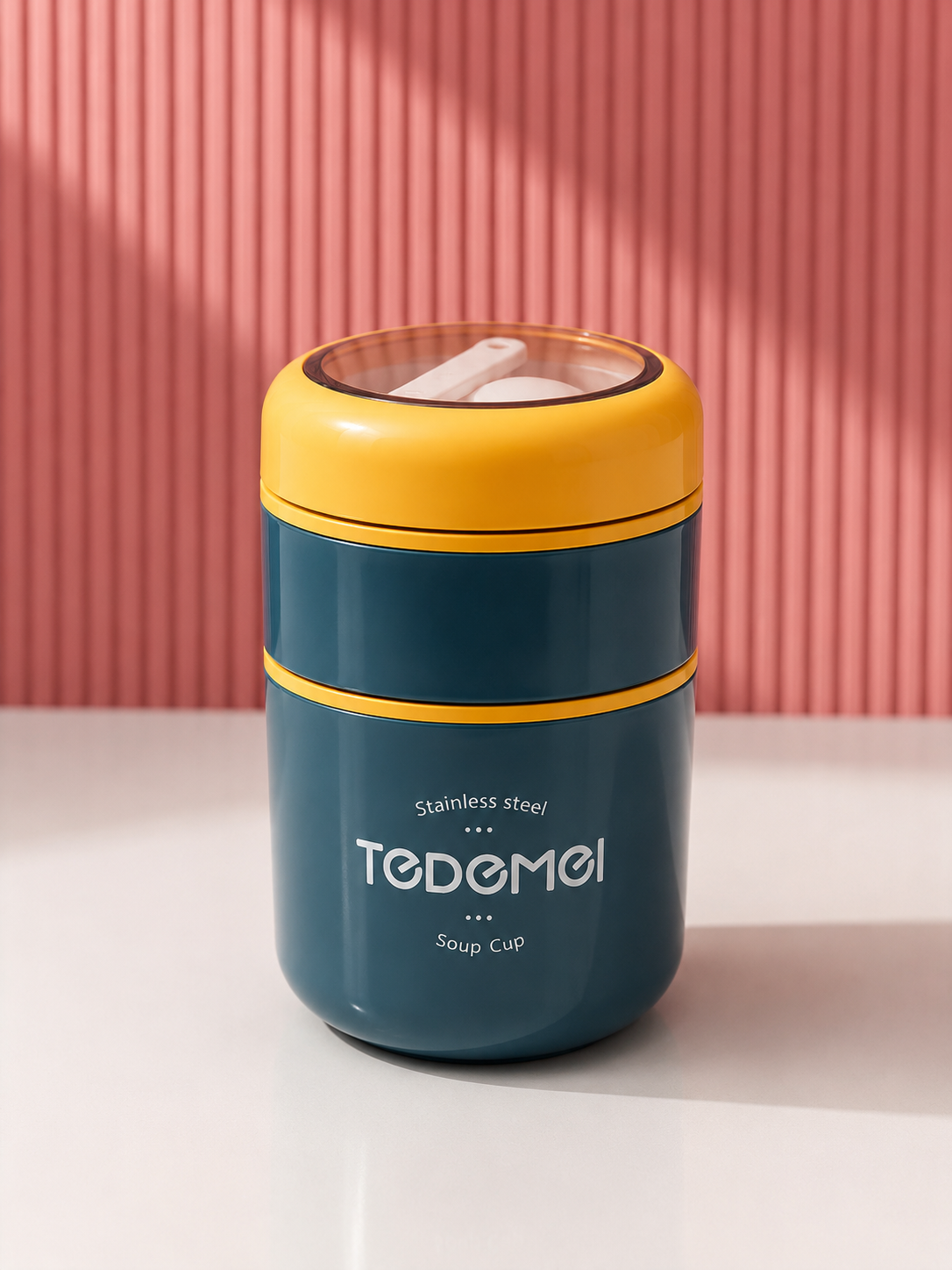 Tedmei lunch box 2 compartment | Stackable Insulated Tiffin with Handle