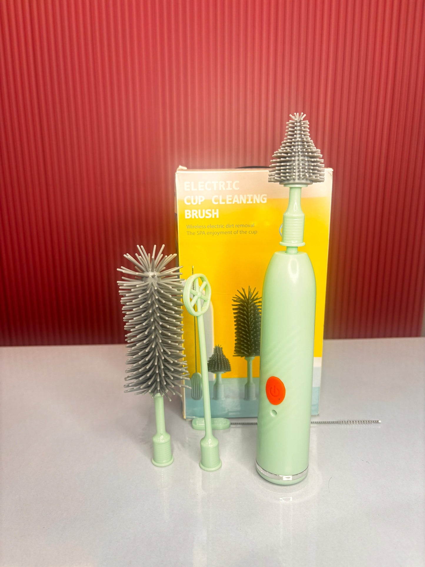 USB Rechargeable Electric Cleaning Brush Set - Cordless Spinning Cup & Glass Cleaner with Interchangeable Brush Heads
