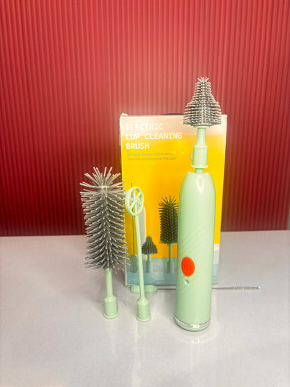 USB Rechargeable Electric Cleaning Brush Set - Cordless Spinning Cup & Glass Cleaner with Interchangeable Brush Heads