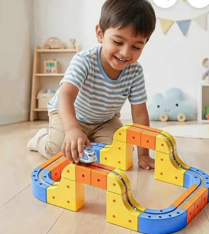 Magnetic Track Car Building Set for Kids