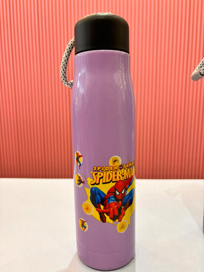 Kids Stainless Steel Vacuum Insulated Water Bottle 480ml | Leakproof Cartoon School Bottle | BPA Free | Cars, Spider-Man & Frozen Designs