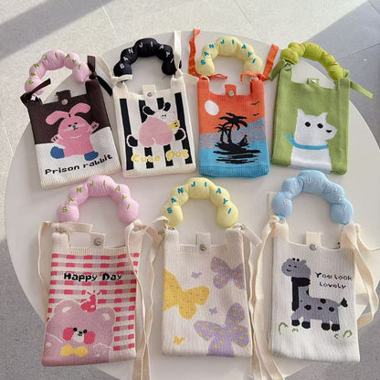 Cute Mini Crossbody Bag for Women & Girls | Phone Sling Purse with Adjustable Strap & Silicone Handle | Compact Shoulder Bag for Coins, Keys & Cosmetics | Bear