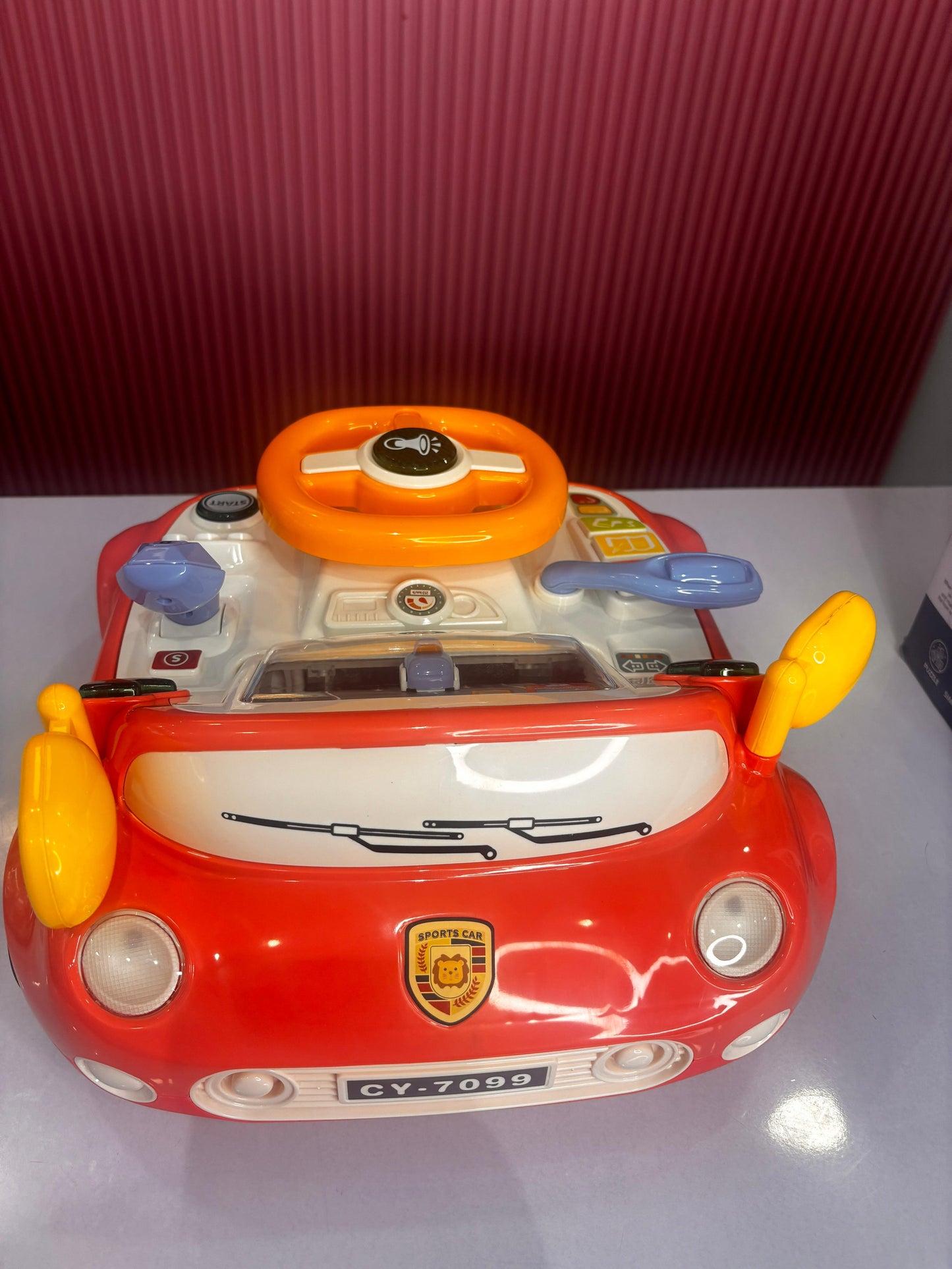 Kids Sports Car Driving Toy - Interactive Steering Wheel Simulator with Lights, Music & Sound Effects for Toddlers