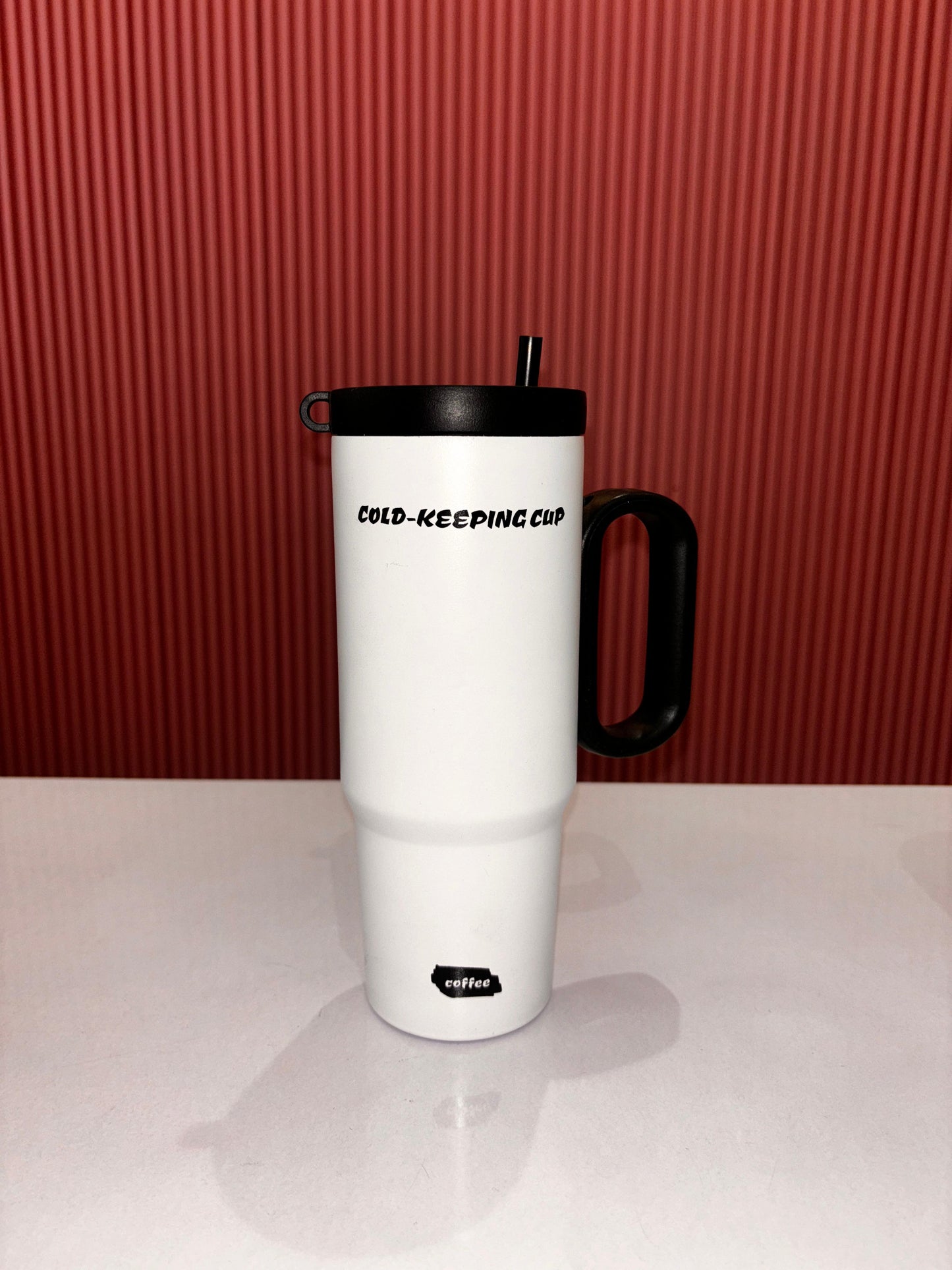 40oz Stainless Steel Insulated Tumbler with Handle & Straw | Vacuum Travel Mug | Leakproof Coffee Cup | Hot & Cold Flask