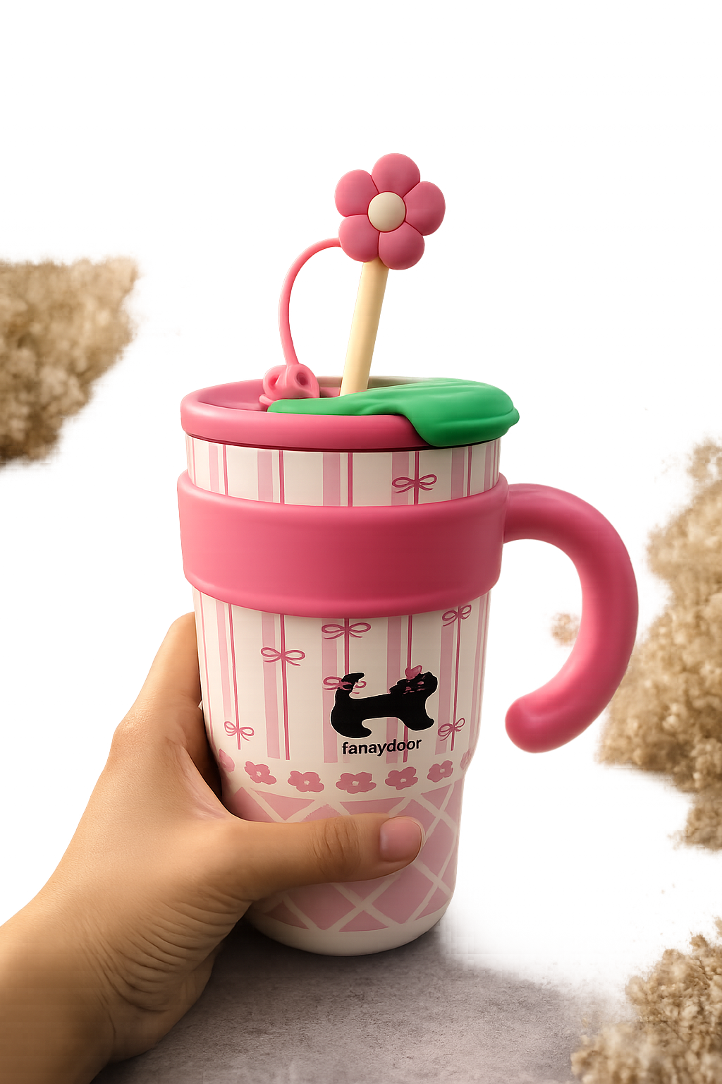 Fun Cat Themed Stainless Steel Mug 700 ml | Lid & Handle | BPA-Free