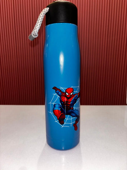 Kids Stainless Steel Vacuum Insulated Water Bottle 480ml | Leakproof Cartoon School Bottle | BPA Free | Cars, Spider-Man & Frozen Designs