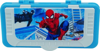 CARTOON PRINTED PENCIL BOX WITH SPIDERMAN CHARACTER Spider man Art Plastic Pencil Boxes  (Set of 2, Blue)