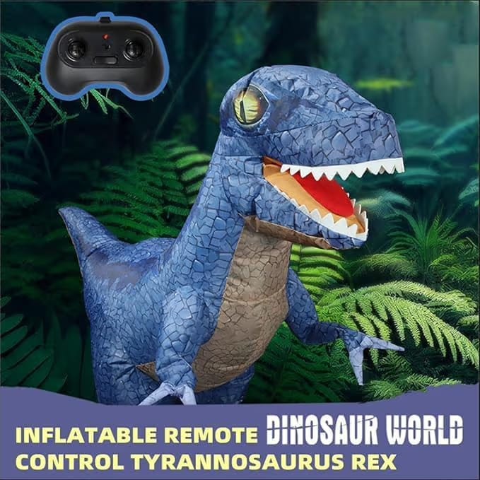 Inflatable Dinosaur RC Toy for Kids, Electric Dinosaur Toy with 360°Rotation, Rechargeable T-Rex RC Walking for Boys & Girls,