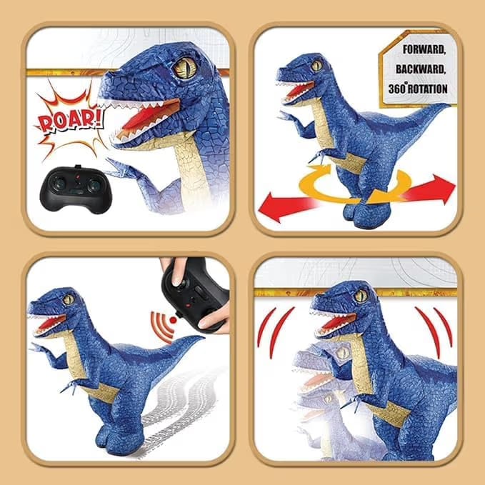 Inflatable Dinosaur RC Toy for Kids, Electric Dinosaur Toy with 360°Rotation, Rechargeable T-Rex RC Walking for Boys & Girls,