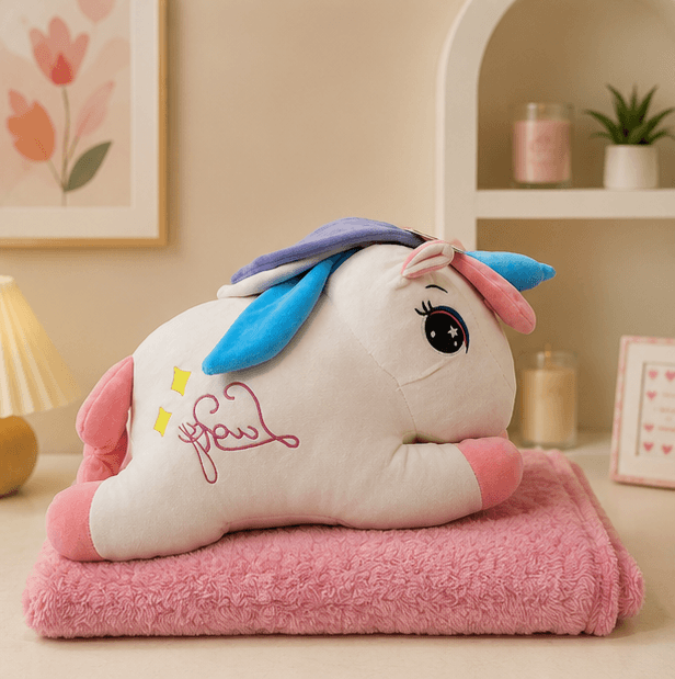 2-in-1 Plush Soft Toy with Blanket